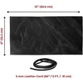 thumbnail image 2 of ELW 5-6 oz 2-2.4mm Black Full Grain Leather Craft Sheets Set of 2 Pieces 12"x24" Plus 36 Leather Cord Braiding String, Oil Tanned Real Cowhide for Tooling, Carving, Repair, Knife Sheaths, 2 of 8