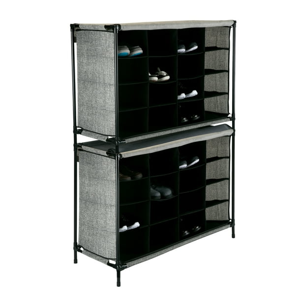 Simplify 32 Compartment Shoe Cubby Organizer With Cover ...