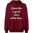 thumbnail image 2 of OXI Hoodie Sweatshirt - Seem Like a Good Idea, Basic Casual Hoodie for Men's and Women Fleece Hoodie Long Sleeve - Cardinal Red Small, 2 of 3