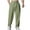 Army Green 2, variant on Athletic Pants for Women Elastic Waist Drawstring Pants Cotton Linen Workout Running Gym Pants