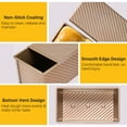 thumbnail image 6 of Pullman Loaf Pan with Lid Bread Loaf Pan for Homemade Bread 1lb Dough Capacity Gold Corrugated Square Bread Mold, Cake, Sandwich Sourdough, Toast Form Pullman Bread Pan with Lid for Baking, 6 of 7