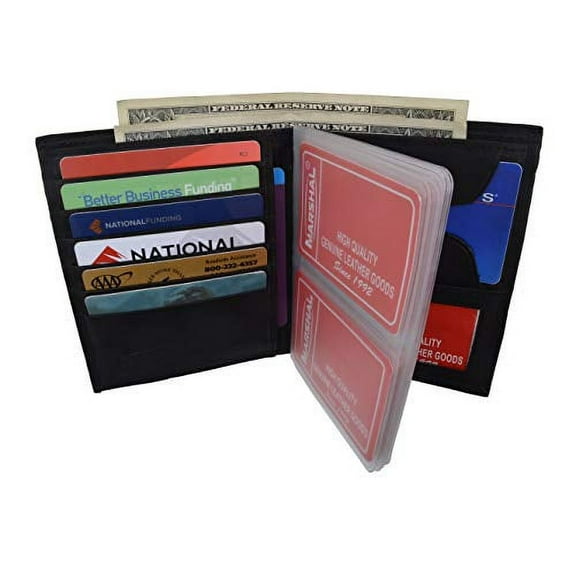 Marshal Leather European Hipster Wallet, Black, 5 x 4.25-Inch