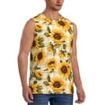 thumbnail image 2 of Haiem Men's Scottish Plaid Sunflower Print Tank Tops Summer Sleeveless Cut Off Workout T-Shirts Fitness Vest Athletic Undershirts-Medium, 2 of 8