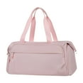thumbnail image 1 of Bolsa de gimnasio con compartimento para zapatos y bolsillo húmedo, resistente al agua, de poliéster, práctica bolsa de lona, bolsa de gimnasio para h Rosa, 1 of 8