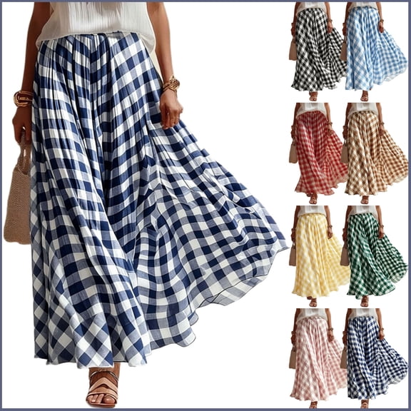 Xunlbb Up to 50% off Long Skirts for Women, Women's Summer Casual Polka Patchwork Layer Sweet Half Skirt Gift for Girls, on Clearance