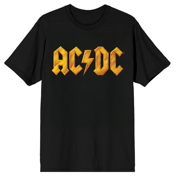 ACDC Shined Gold on Black Short Sleeve Adult T-Shirt-3XL