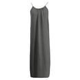 thumbnail image 7 of CCRFTGI Backless Cami Dress for Kids Girls Size 10-12 Casual Sleeveless Maxi House Dress Summer Spaghetti Strap Loose Fit Flowy Vacation Dresses Gray 7-8 Years, 7 of 7