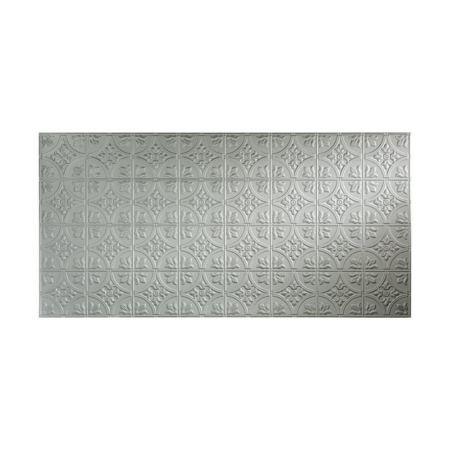 FASÄDE Easy Installation Traditional Style/Pattern #2 Argent Silver Wall Panel (4' x 8' Panel)