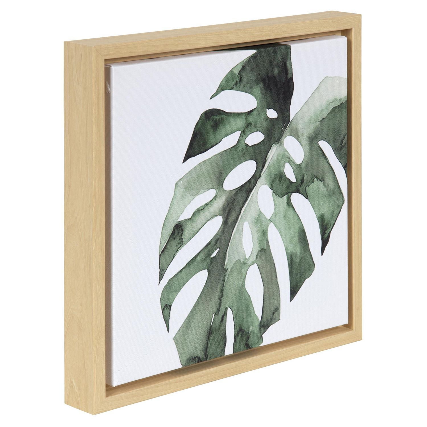 DesignOvation Sylvania Monstera Tropical Framed Canvas Art, 12" x 12"