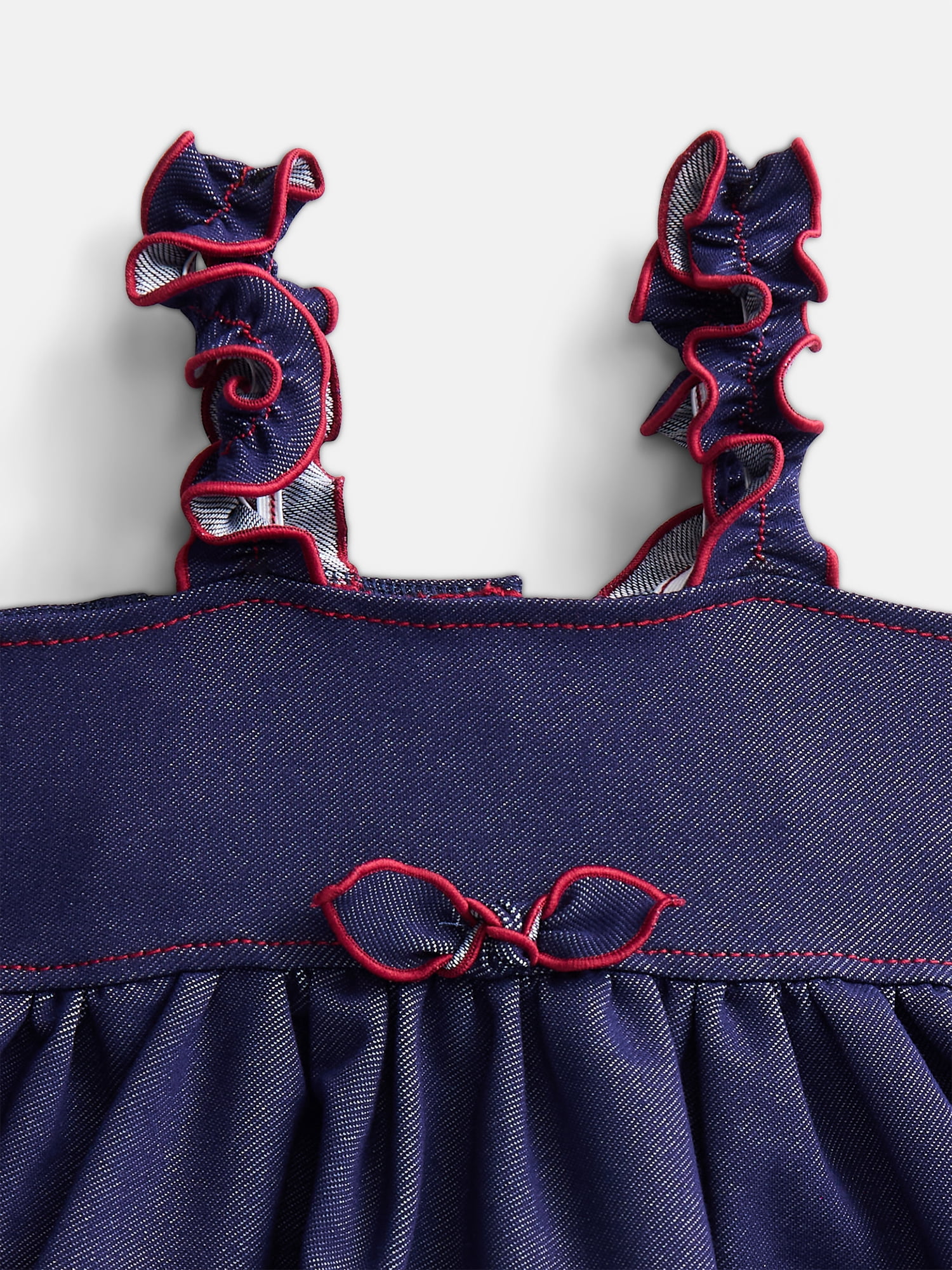 Kacey Lee Denim Strappy Pet Dress for Cats and Dogs, Blue, Medium