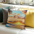 thumbnail image 3 of ZFLMY Sunset Palm Trees Throw Pillow Cover for Home Sofa Couch 24x24in, 3 of 5