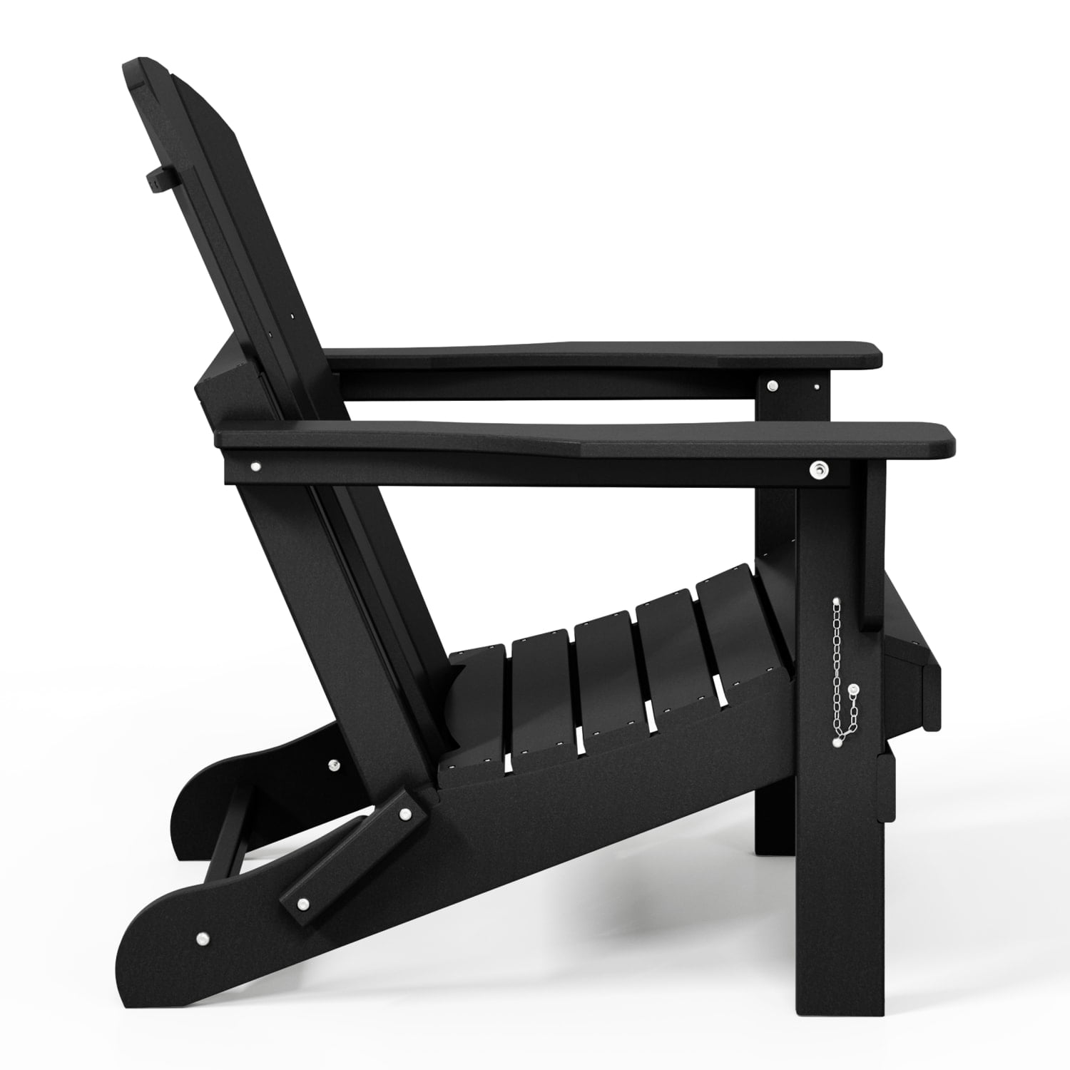WestinTrends Malibu Outdoor Folding HDPE Adirondack Deck Chair - Patio & Outdoor Lounge, Weather‑Resistant, Black