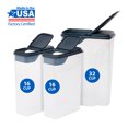 thumbnail image 2 of Mainstays Cereal Dispenser Set, Clear Plastic with Dark Gray Lids (Set of 3) 9.75" x 5.38" x 13.5", 2 of 10