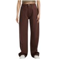 thumbnail image 1 of FAIWAD Jeans à Jambe Droite pour Femmes Taille Haute en Denim Extensible Pantalons Décontractés Amples avec Poches, 1 of 7