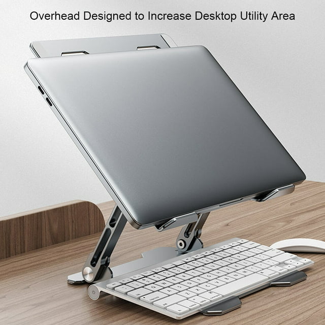 Langgg Ordinateur Portable Support Table Stable Support Étagère Bureau Utilisation en Alliage d'Aluminium Support de Bureau avec Refroidissement Conception
