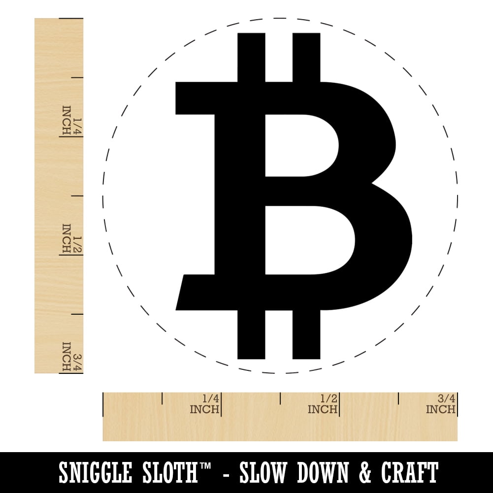 Bitcoin Symbol Cryptocurrency Money Self-Inking Rubber Stamp Ink Stamper - Brown Ink - Small 3/4 Inch