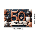 thumbnail image 2 of Glitter Balloons Happy 50th Birthday Banner Milestone Decor for Celebration Event Indoor Party, 2 of 7
