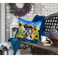 thumbnail image 4 of Yorkshire Terrier in Sunflowers Throw Pillow, 4 of 5