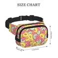 thumbnail image 4 of Picia Donut and Blue Print Square Double-Layer Waist Bag Mini Adjustable Waist Belt Bag Exercise Running Travel Hiking, 4 of 9