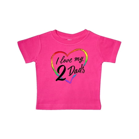 

Inktastic I Love My 2 Dads with Rainbow Heart Gift Baby Boy or Baby Girl T-Shirt