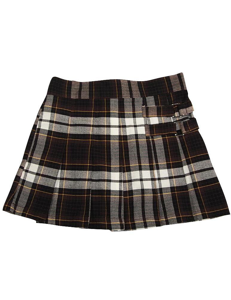 French Toast School Uniform Girls Regular Plus Sizes Pleat Plaid Scooter Skirt 35136 brown plaid 7 Walmart
