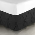 thumbnail image 3 of Nestl 14" Tailored Pinch Pleated Bed Skirt - Hotel Luxury Double Brushed Microfiber Pintuck Decorative Dust Ruffle, California King, Black, 3 of 9