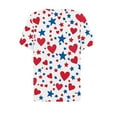 thumbnail image 5 of Cmfcve Patriotic Shirts for Women V-Neck Button 4th of July Blouse Short Sleeves Flag Printed Pullover T-Shirt, 5 of 5
