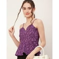 thumbnail image 5 of Moomaya Printed Peplum Tops For Women, Noodle Strap Blouse Top W/ Styles Back, 5 of 9