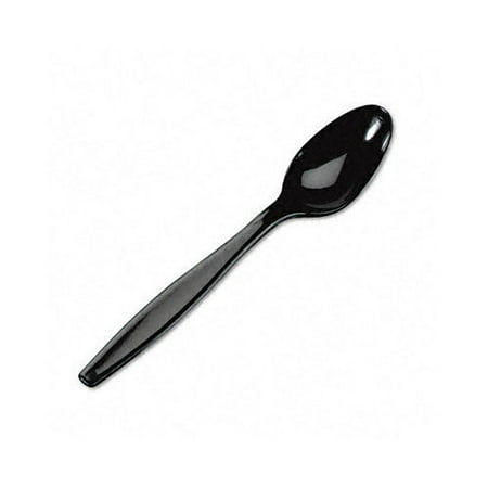 Dixie TH517 Heavy Weight Polystyrene Teaspoon, 6' Length, Black (Case of 1,000)