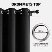 Blackout Curtains, 52 x 84 inch Black Curtains Set of 2 Panels, Thermal Insulated Room Darkening Curtains for Bedroom, Privacy Protection
