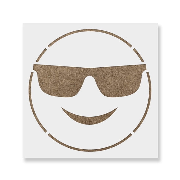 Plantilla de esténcil Emoji de sonrisa con lentes de sol