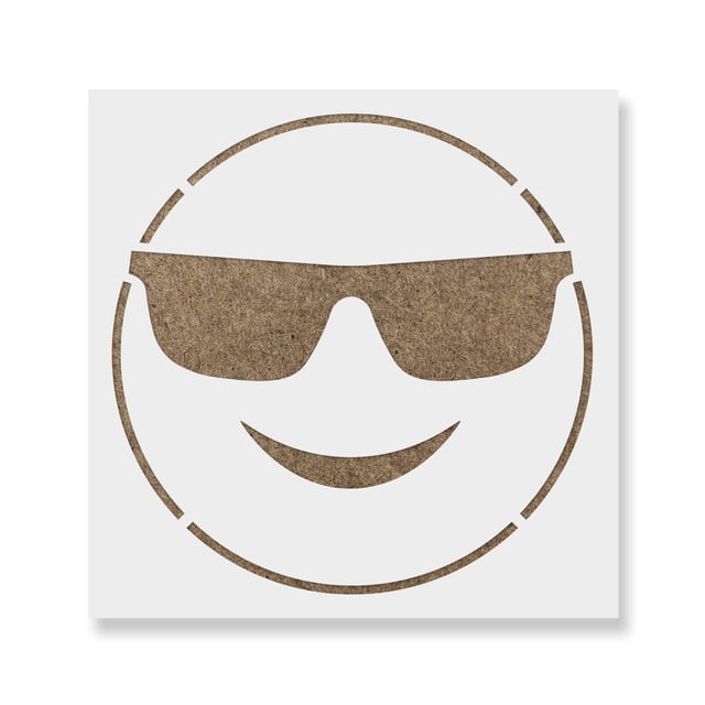 Plantilla de esténcil Emoji de sonrisa con lentes de sol
