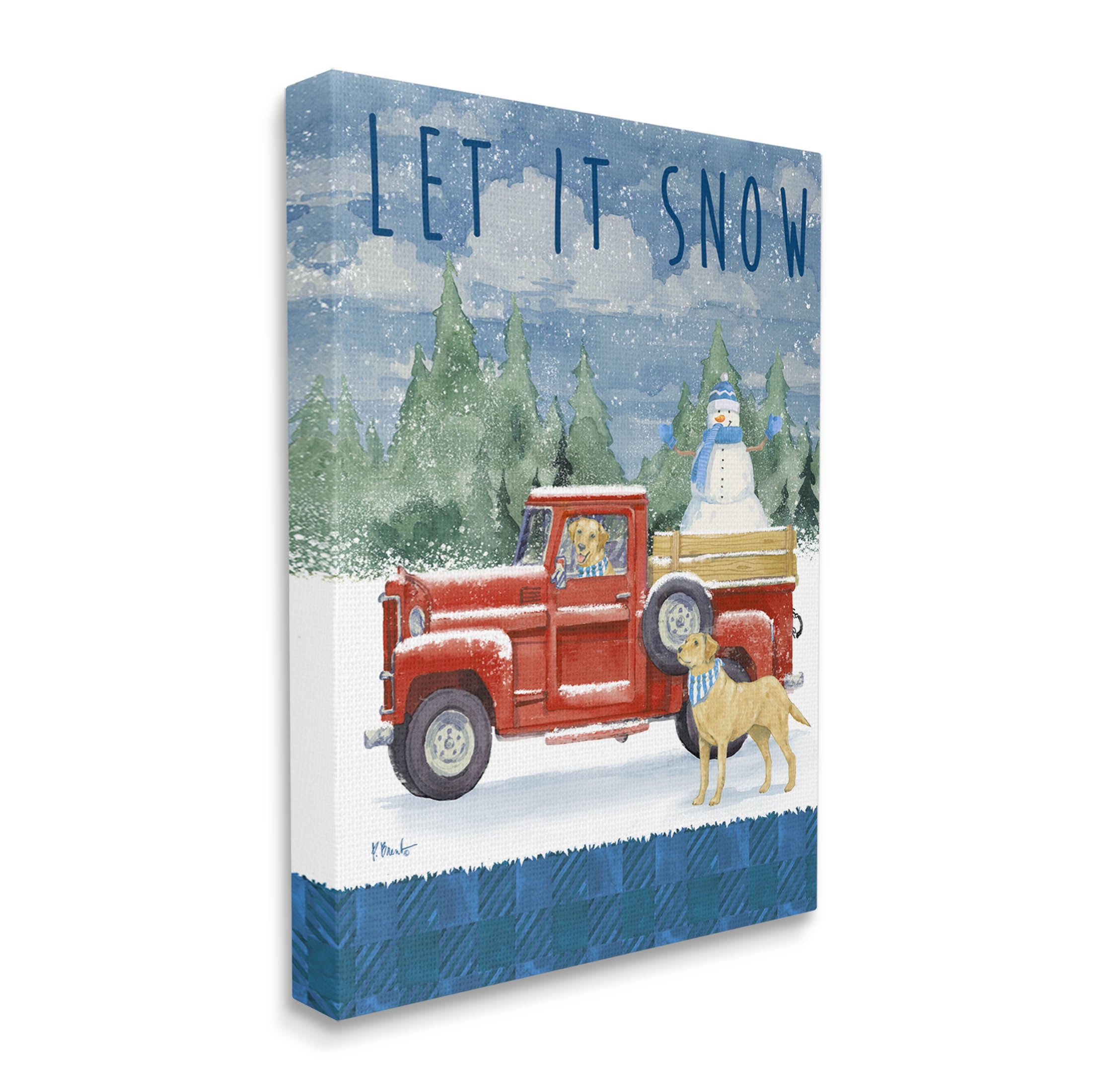 Stupell Industries Let It Snow Winter Dogs Graphic Art Gallery Wrapped Canvas Print Wall Art, Design by Paul Brent