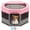 Pink and Grey, variant on Medium Wood Frame Dog Playpen for Medium Dogs,Cat Playpen with Waterproof Bottom,Travel Pet Play Pen with Side Door for Puppies (36" x 36" x 23", Light Beige)