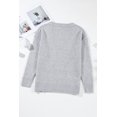 thumbnail image 6 of Ushdele Elegant Drop Shoulder V-Neck Sweater, Grey, Long-Sleeve Fit, 6 of 8