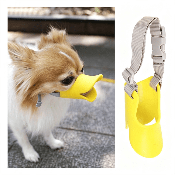 GASTROPOD Anti Bite Duck Mouth Shape Dog Covers, Soft Duck Silicone Mouth Cover with Adjustable Strap, Suitable Small Medium Dogs(Soft Duck Silicone Dog Muzzle for Large Dogs, Color:M)