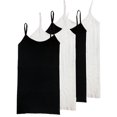 thumbnail image 1 of Camisole Californienne 4 Directions Extensible Sans Couture Superposition de Base Lot de 4 (2-Noir 2-Blanc), 1 of 4