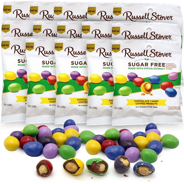 Russell Stover SugarFree Chocolate Candy Coated Peanuts (15 Packs