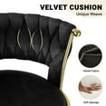 thumbnail image 6 of Daluvenix Velvet Bar Stools Set of 2, Counter Height Barstools with Low Back, Gold 360° Swivel Bar Stool ,Counter Height Bar Chairs for Kitchen Island, Pub,Black, 6 of 7