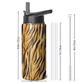 thumbnail image 4 of Leopard Print Insulated Stainless Steel Water Bottle with Straw & Cleaning Brush – 18 Oz | Leakproof, BPA-Free, 304 Stainless Steel, Wide Mouth, Travel Mug for Car, Gym, Office, 4 of 5