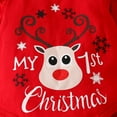 thumbnail image 5 of Newborn Baby Girls Clothes Baby Girl My 1st Christmas Elk Ruffle Romper + Plaid Skirt + Leg Warmers + Headband 4Pcs Outfits Long Sleeve Xmas Skirt Set, 5 of 9