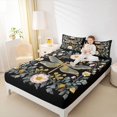 thumbnail image 4 of jejeloiu Rustic Botanical Floral Twin Sheet Sets,Wild Dragonfly Animals Bedding For Men Women 3 Pieces, 4 of 7
