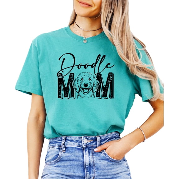 Doodle Mom Shirt for Women Cute Trendy Goldendoodle Dog Owner Graphic Tee for Adults Seafoam Shirt Adult 2X-Large