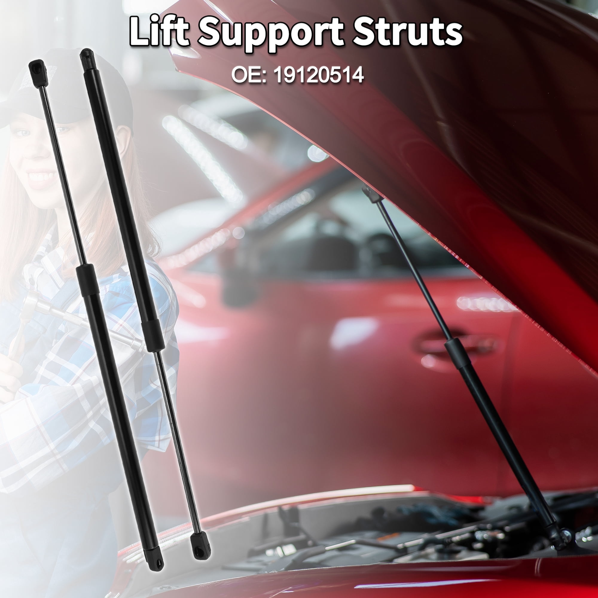 Unique Bargains 2Pcs Lift Supports for Pontiac Grand Prix 2004-2007 No.19120514 Black