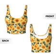 thumbnail image 5 of Lsque Green Leaf Sunflower Printed Women'S Sports Bra, Compression, Moisture Wicking, High-Impact Sports Bra For Women,Supportive sports bra-Medium, 5 of 9