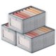 thumbnail image 1 of Juego de 3 cajas de almacenamiento de ropa, organizador de armario, organizador de ropa de tela, cajas de almacenamiento con ventana transparente, 1 of 4