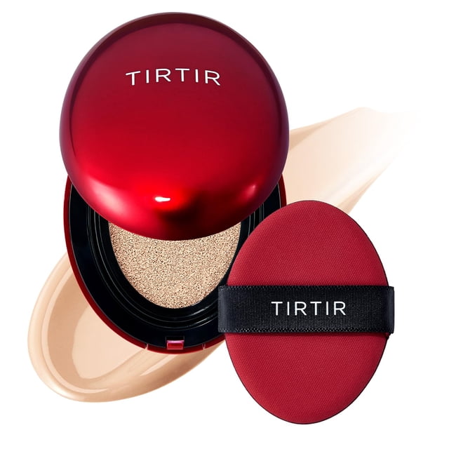 Mascarilla Tirtir de Cushion Foundation, color rojo 21C, color marfil frío, 18,7 ml