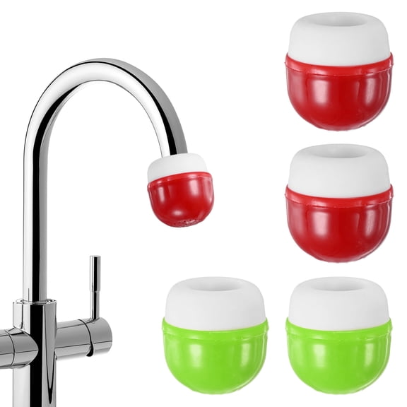 Uxcell 2-Pack Mushroom Shaped Faucet Water Filter for Kitchen and Bathroom Use with 6-Stage Filtration System, Red