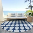 thumbnail image 6 of Addison Rugs Chantille Indoor/Outdoor Transitional Circles Navy Washable Round Rug, 8' x 8', 6 of 6
