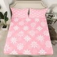 thumbnail image 2 of Castle Fairy Christmas Winter Snowflakes Twin Sheet Sets 3pcs for Female Men Adults Teens,Happy New Year Twin Fitted Sheet Microfiber,Xmas Festival Breathable Flat Sheet,Lightweight Room Decor, 2 of 7